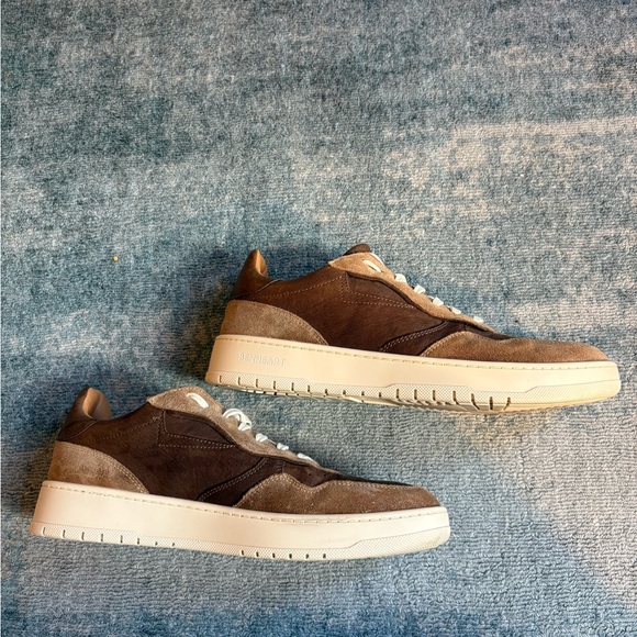 Men's Tan & Brown Leather Low-Top Premium Sneakers - Picture 6 of 6